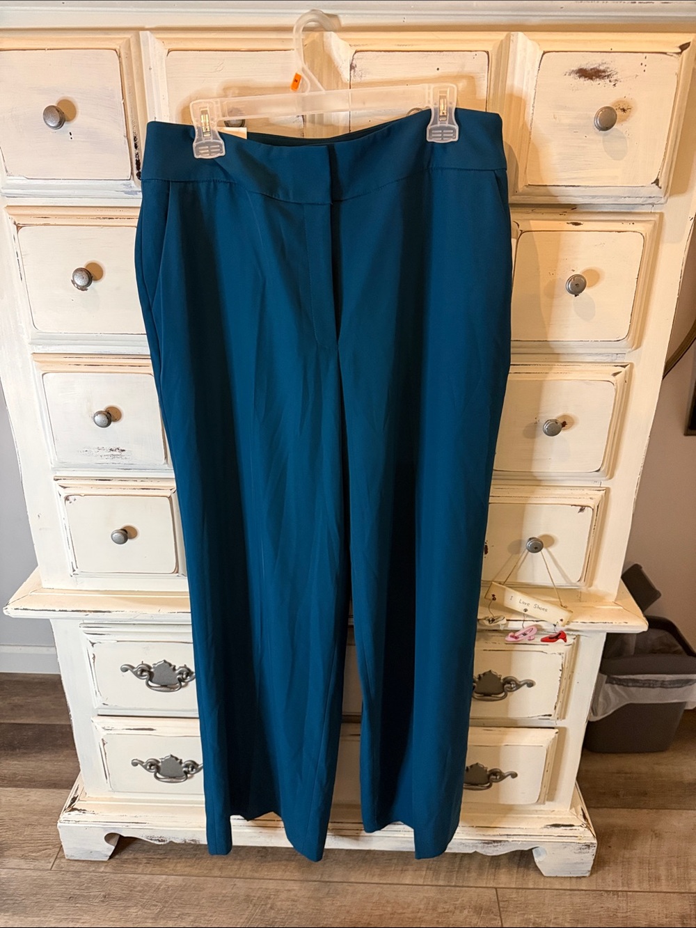Calvin Klein Whitney Teal Wide-Leg Women's Dress Pants